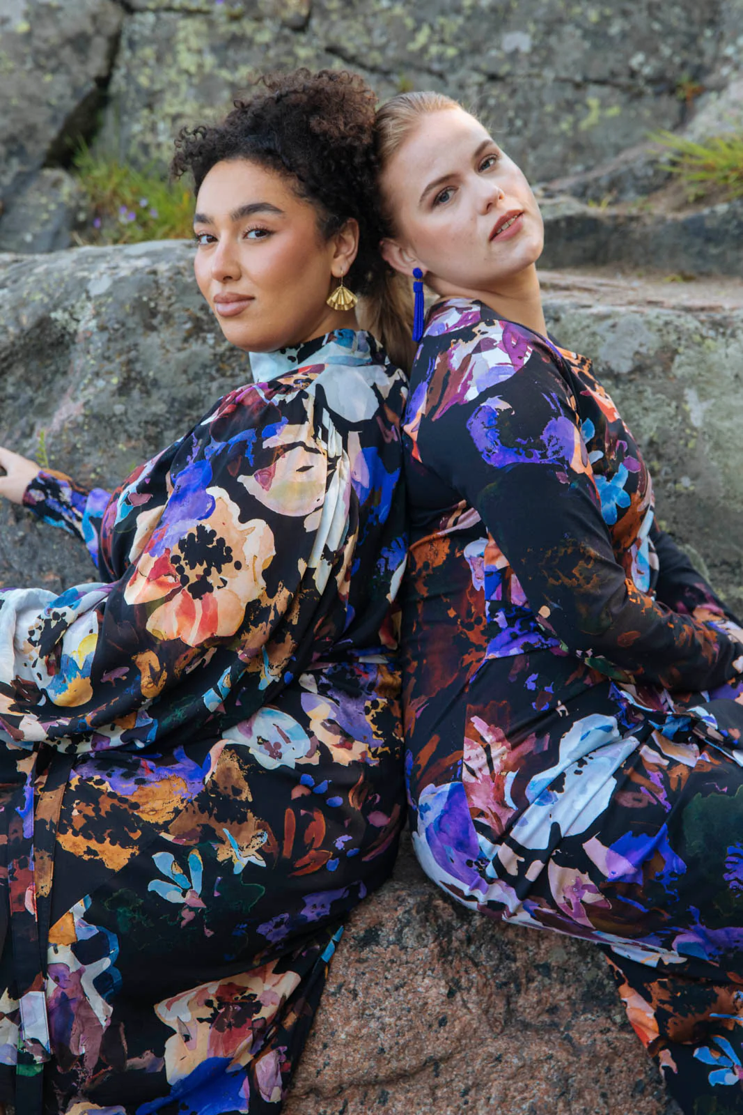 Midi Belted Dress, Black Anemone - Image 7