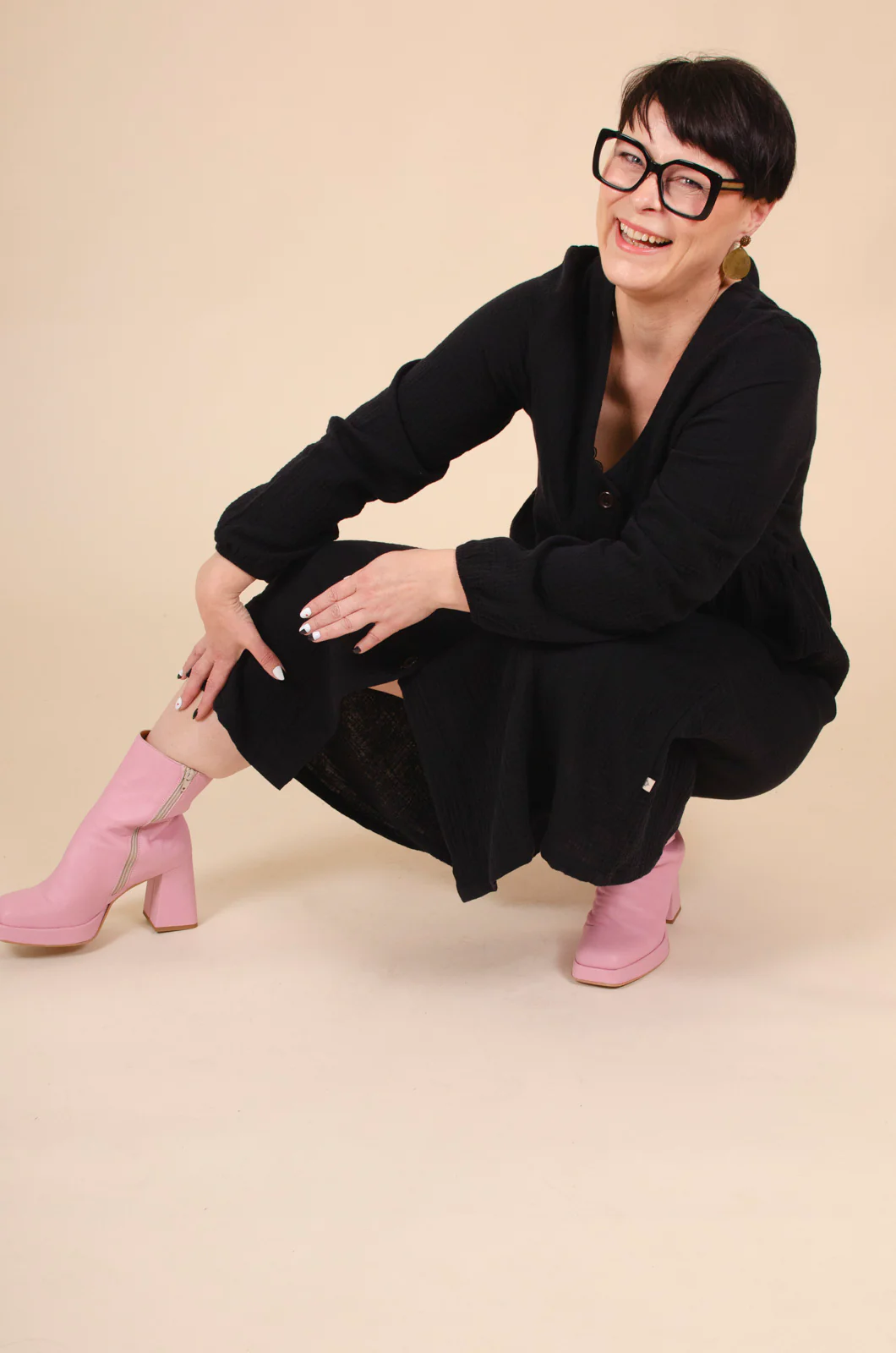 Button Dress, Black - Image 5