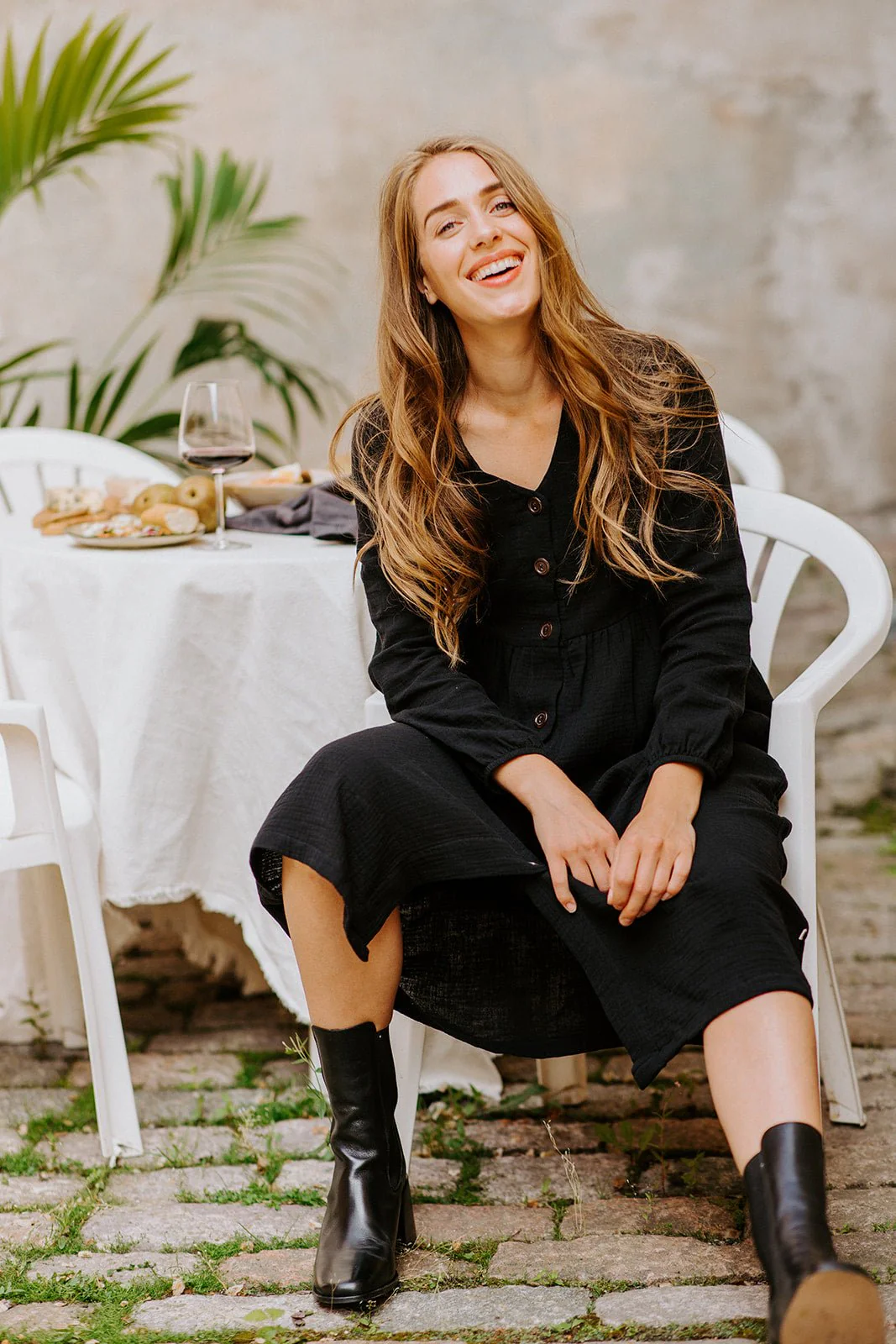 Button Dress, Black - Image 9