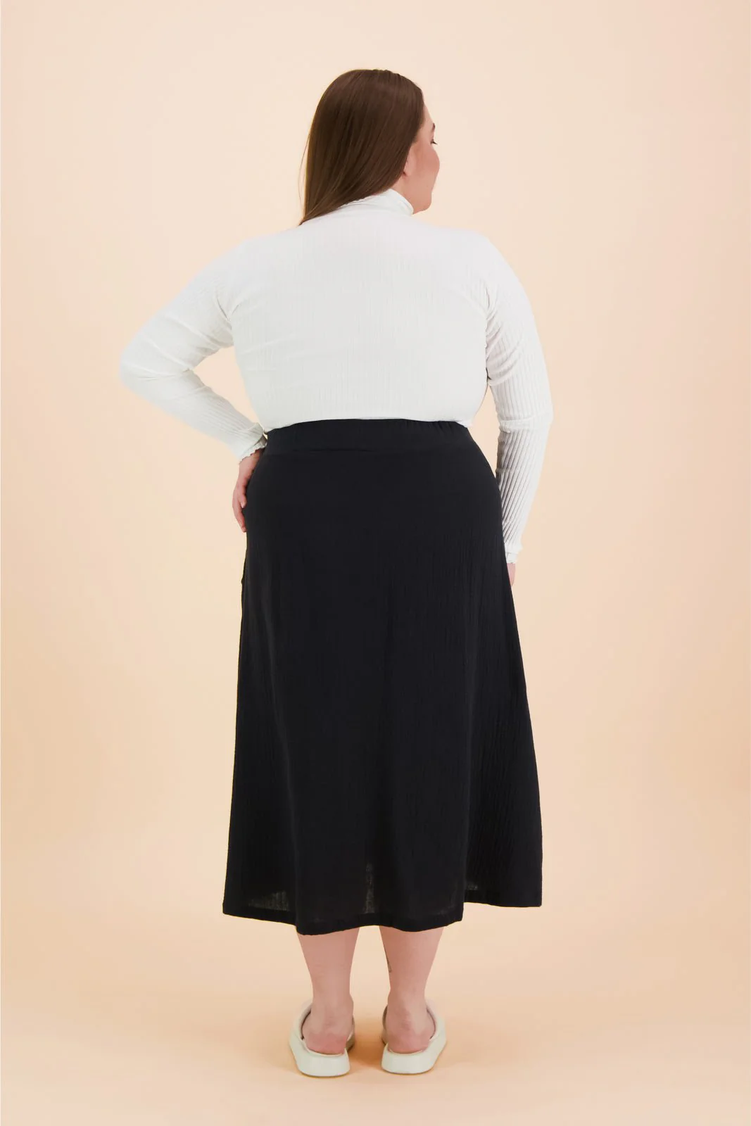Button Skirt, Black - Image 11