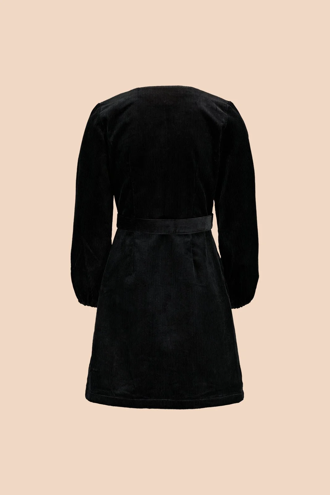 Corduroy Wrap Dress, Black - Image 9