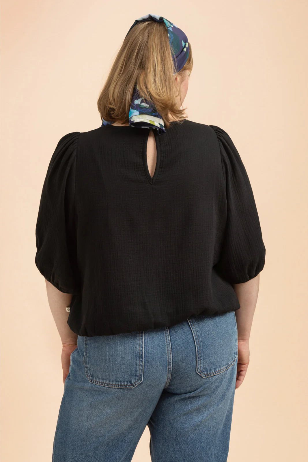 Cropped Blouse, Black - Image 12