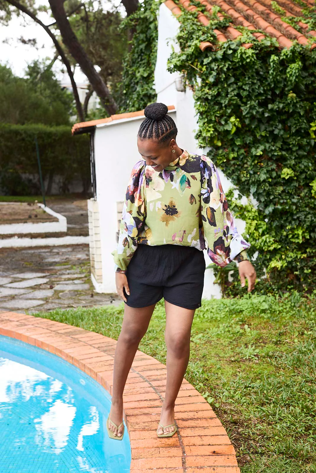 Puff Blouse, Olive Anemone - Image 8