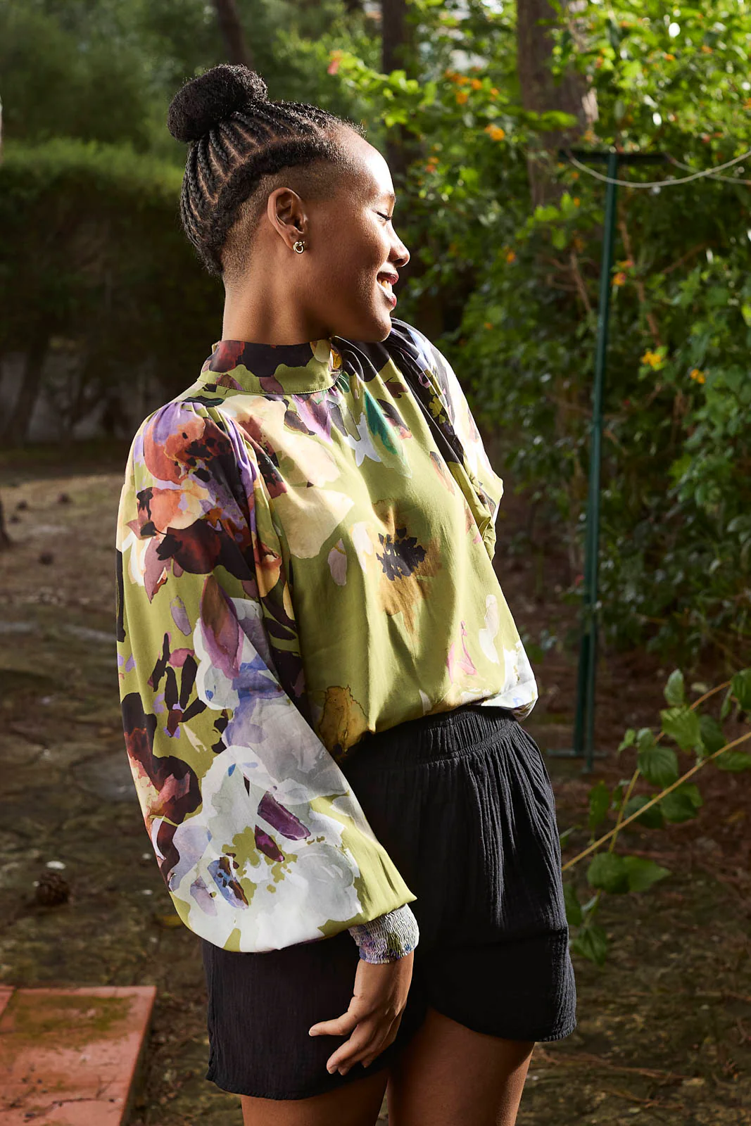 Puff Blouse, Olive Anemone - Image 7