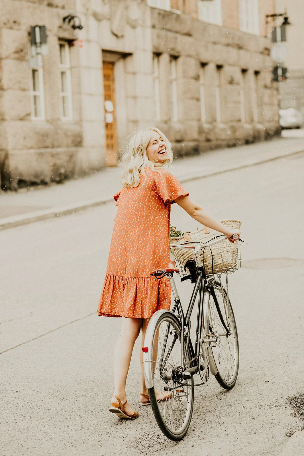 Frill Button Dress, Vintage Leaf - Image 10