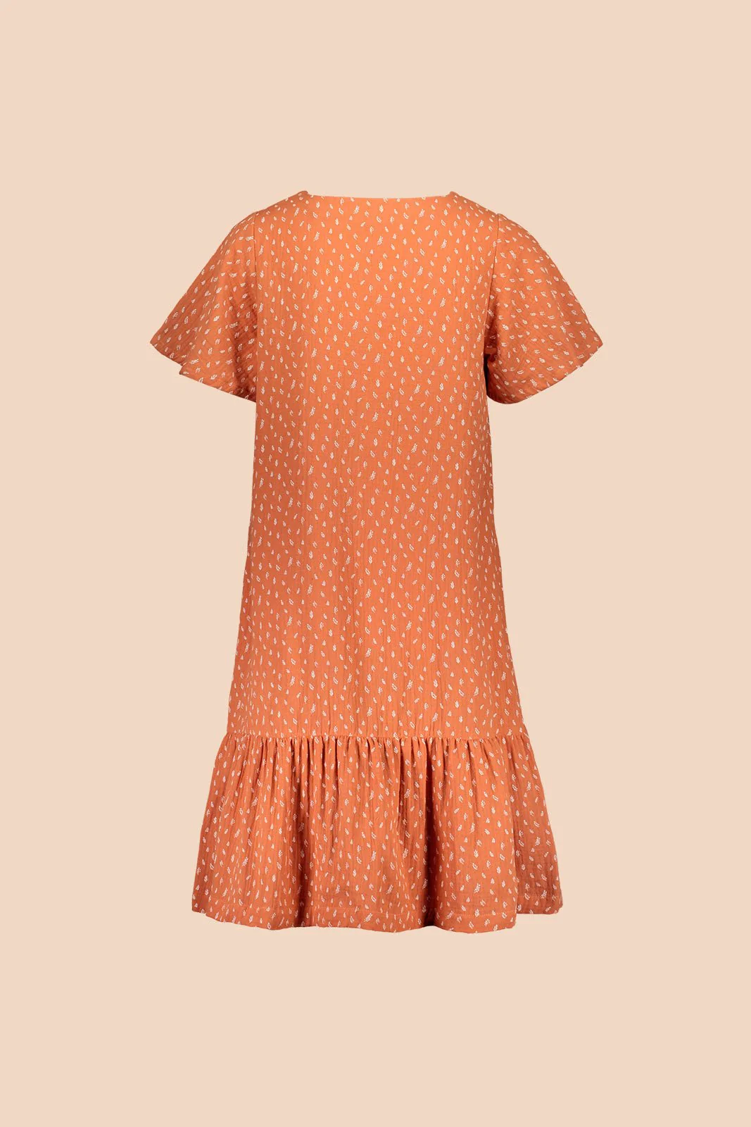 Frill Button Dress, Vintage Leaf - Image 11