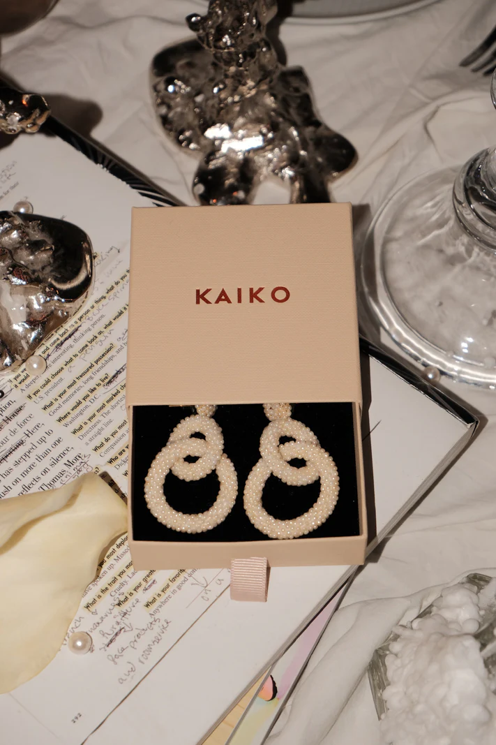 Gia Earrings, Pearl - Image 4