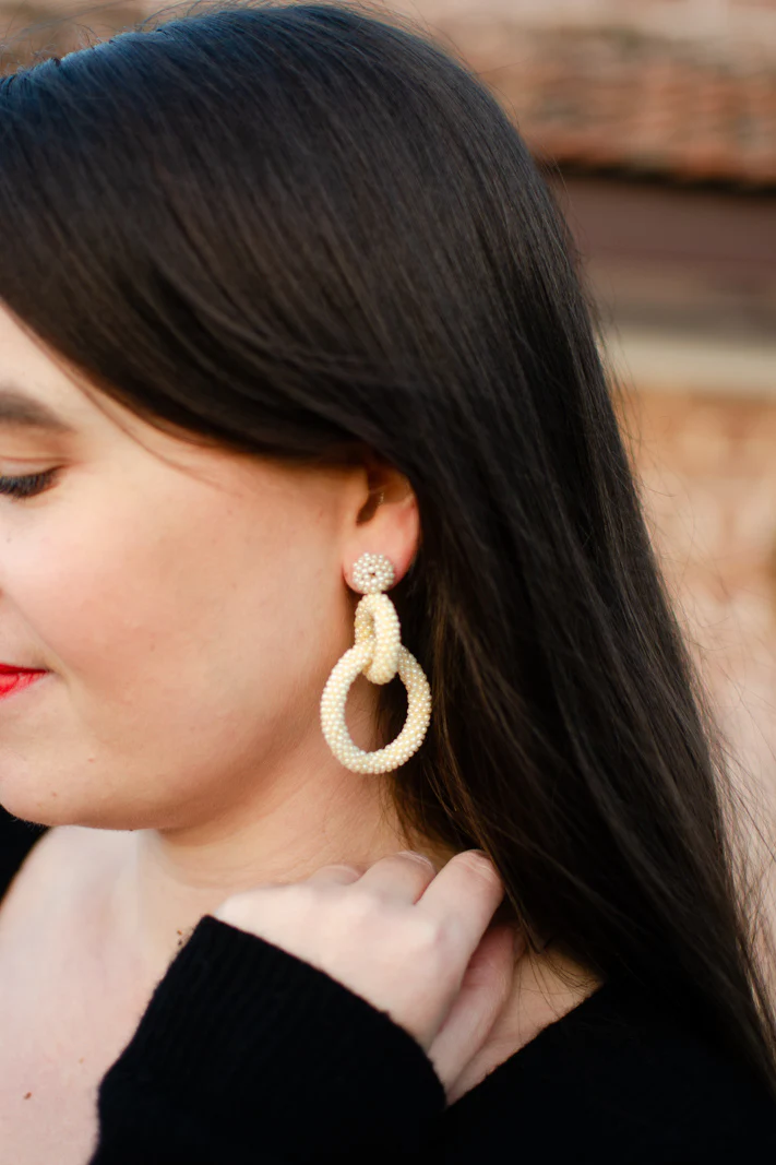 Gia Earrings, Pearl - Image 6