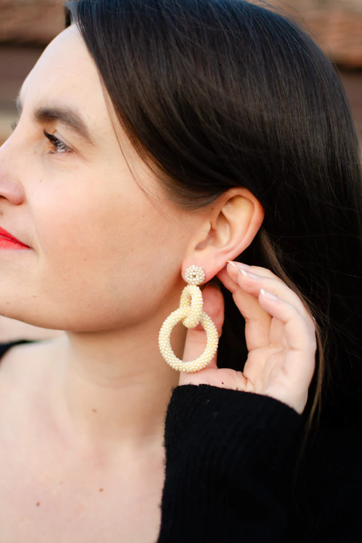 Gia Earrings, Pearl - Image 7