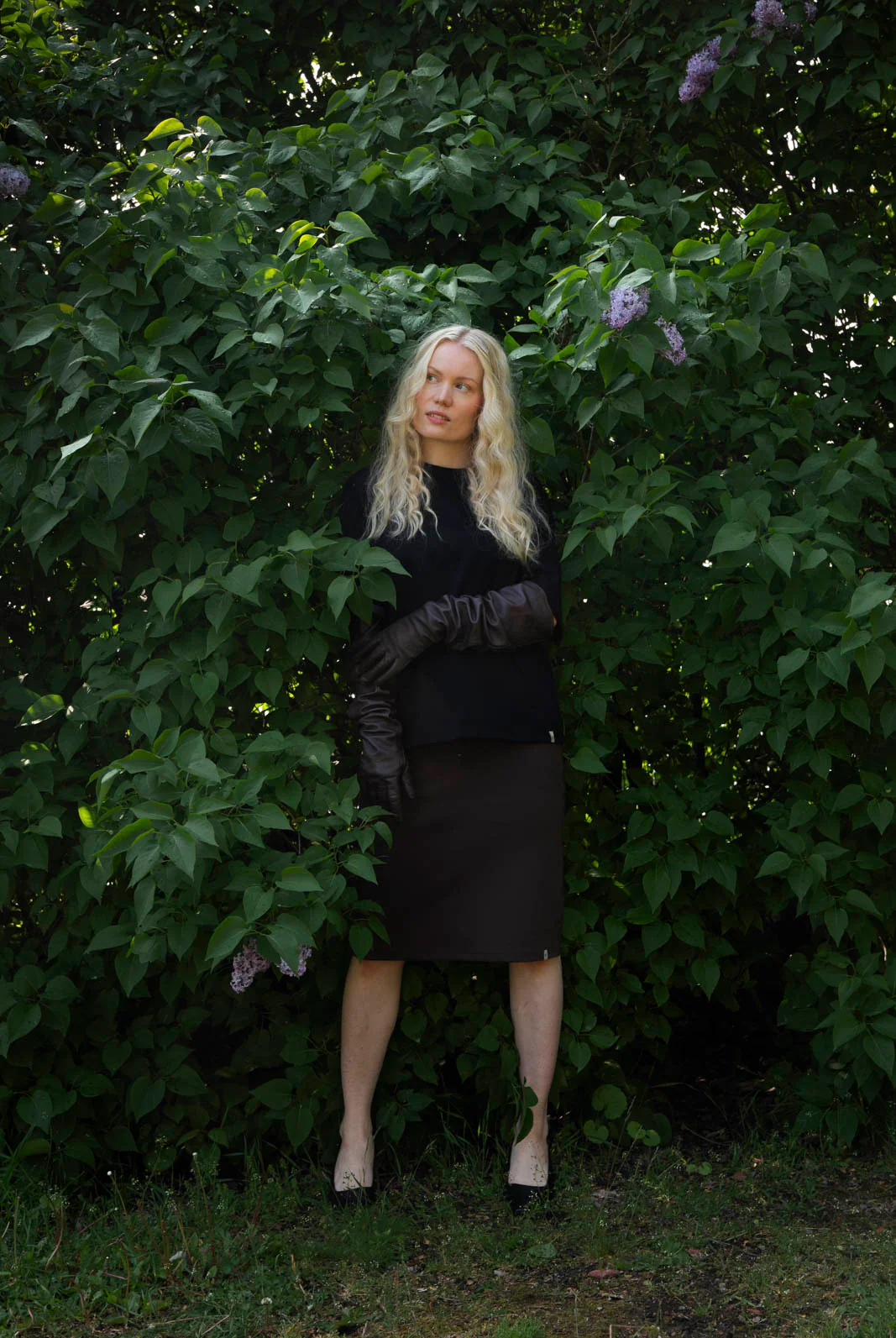 Comfy Pencil Skirt, Chocolate - Image 3