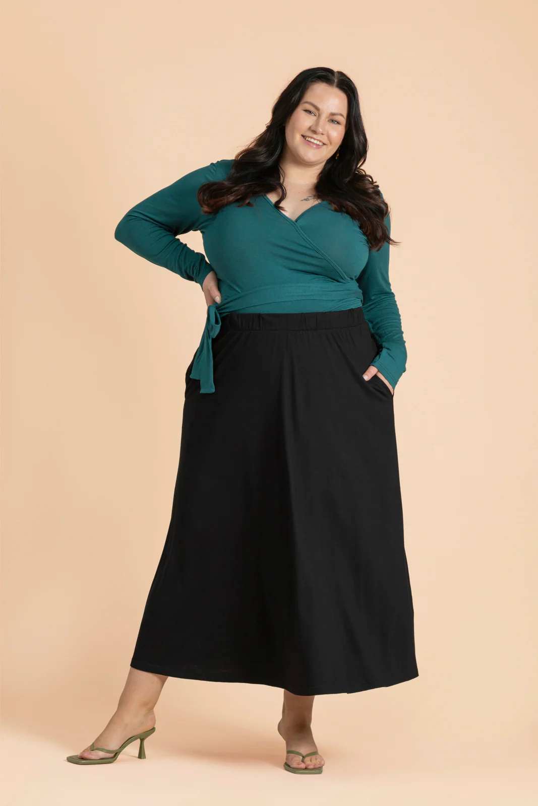 Soft Midi Skirt, Black - Image 10