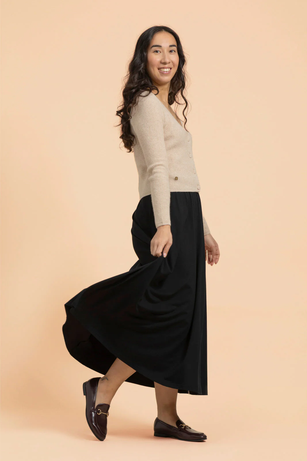Soft Midi Skirt, Black - Image 11