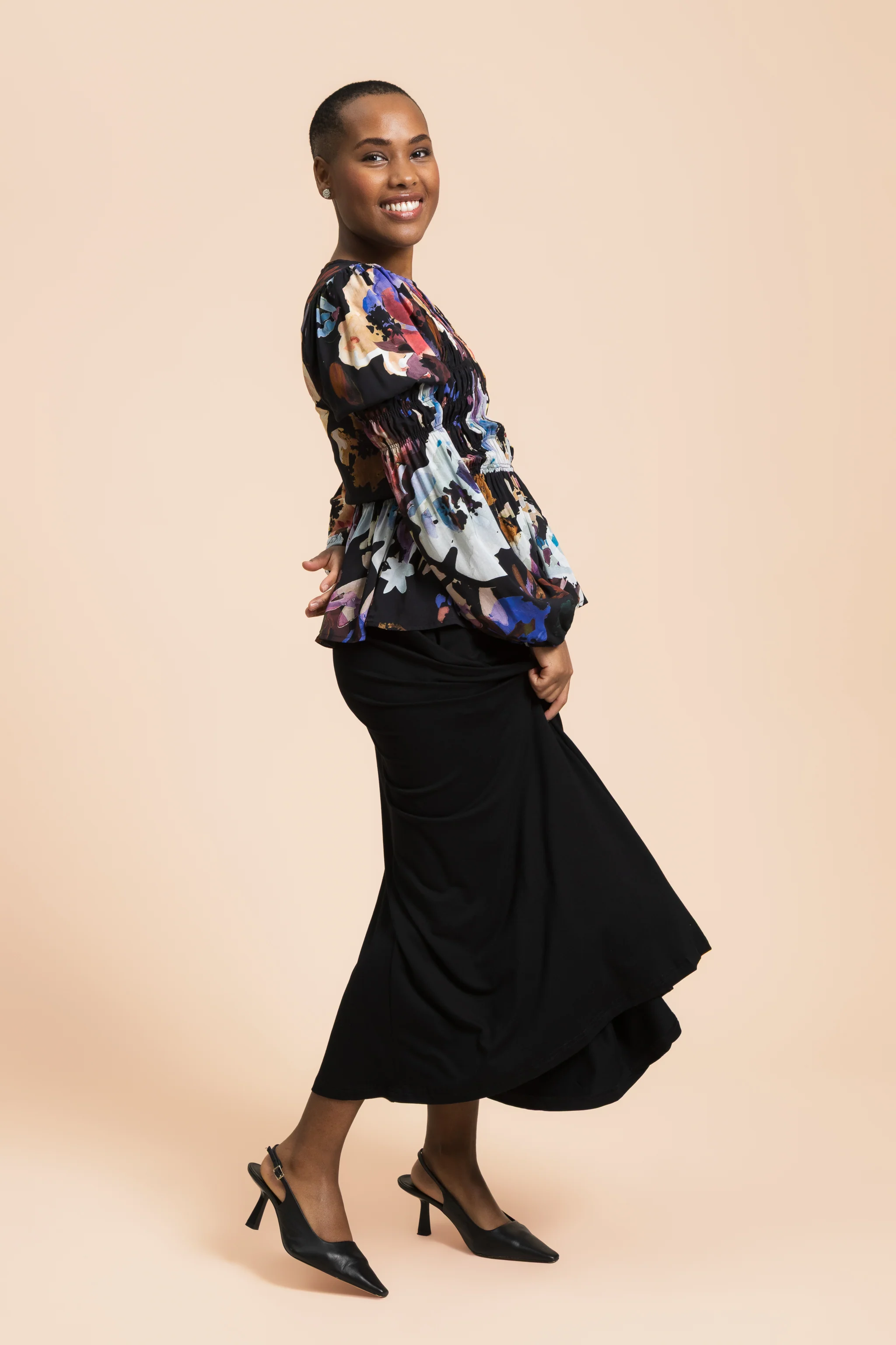 Soft Midi Skirt, Black - Image 4