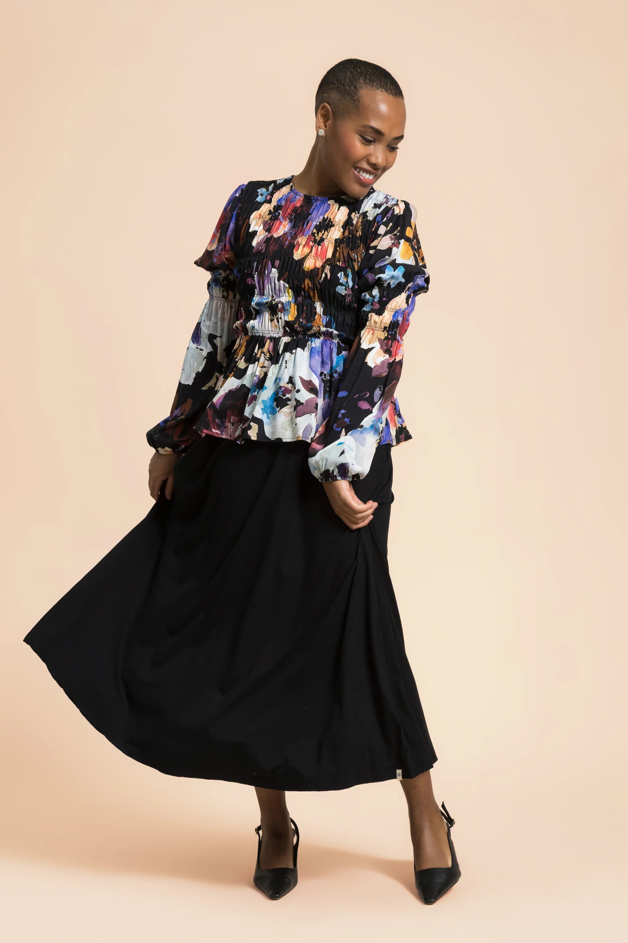 Soft Midi Skirt, Black - Image 6