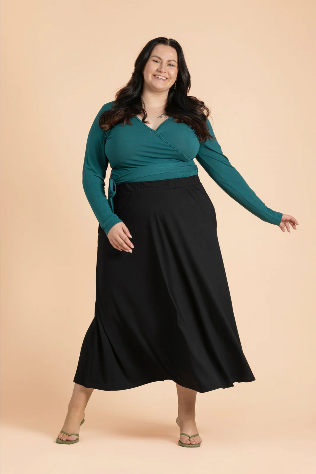 Soft Midi Skirt, Black - Image 8