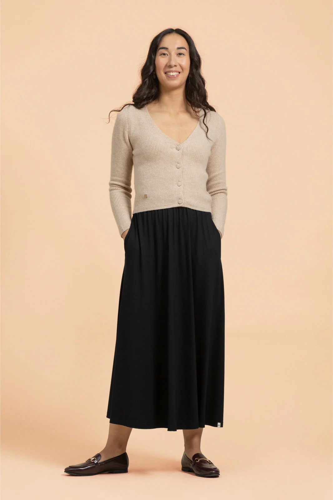 Soft Midi Skirt, Black - Image 9