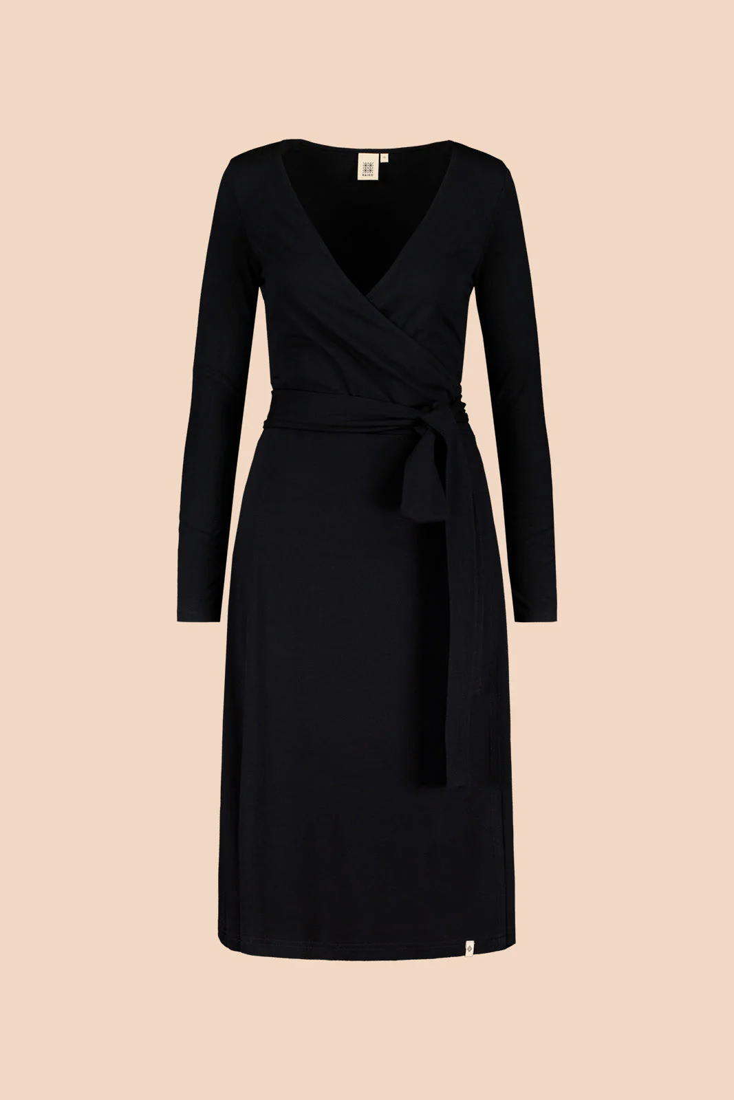 Soft Wrap Dress, Black - Image 3