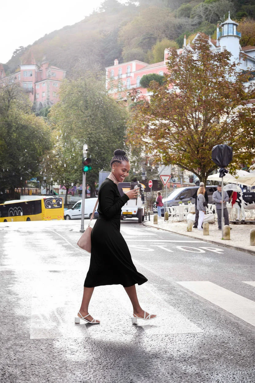 Soft Wrap Dress, Black - Image 6