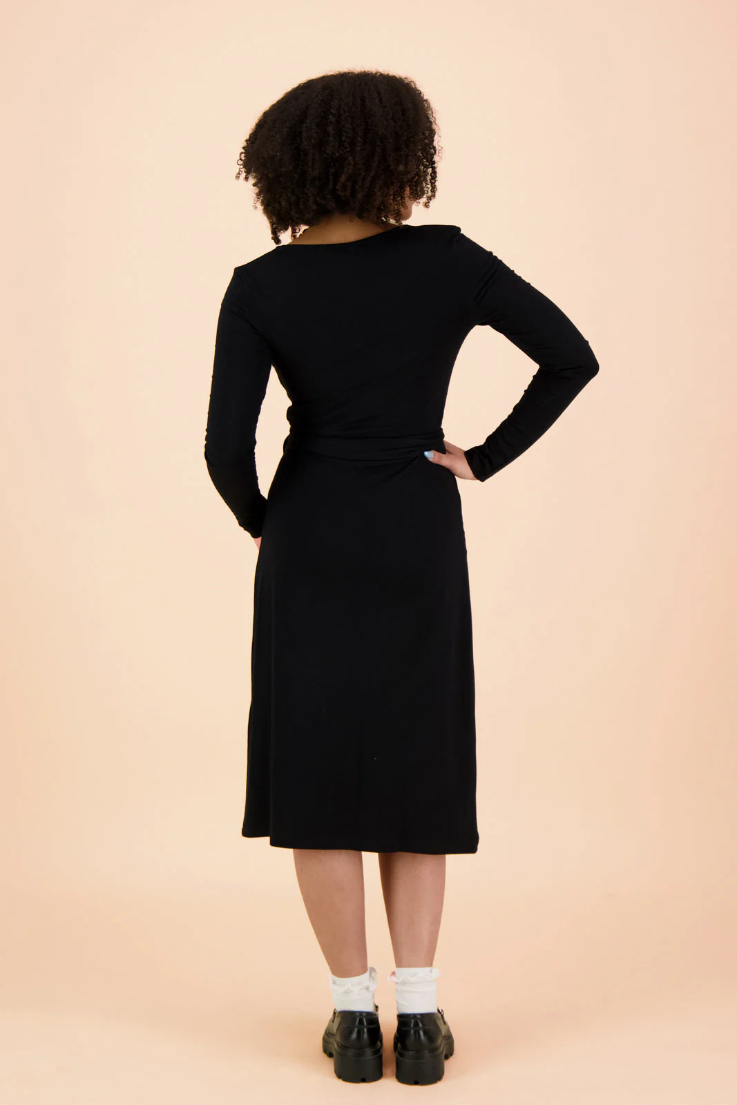 Soft Wrap Dress, Black - Image 8