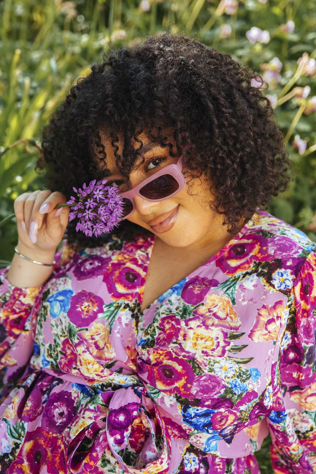 Wrap Midi Dress, Pink Marigold - Image 5