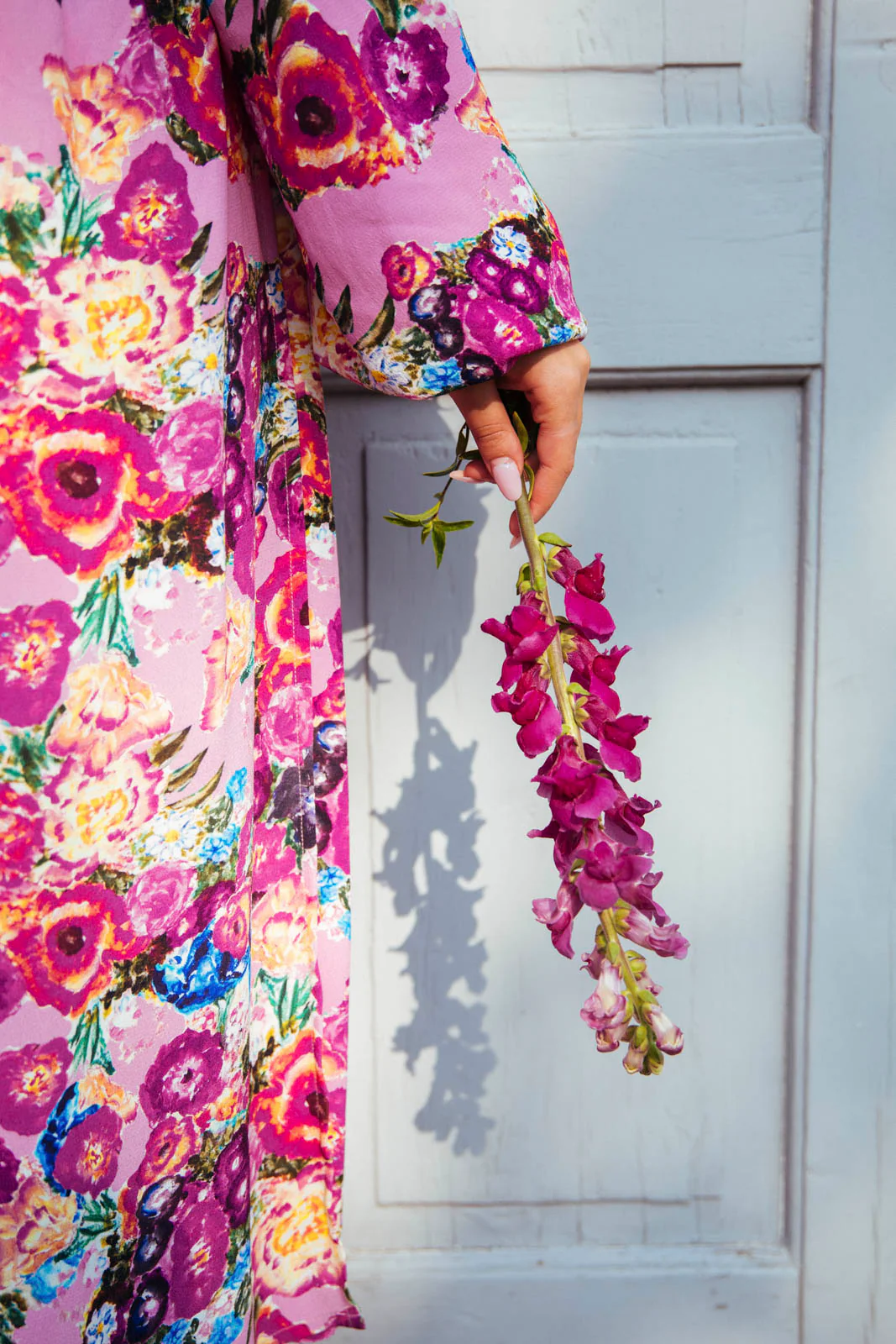 Wrap Midi Dress, Pink Marigold - Image 6