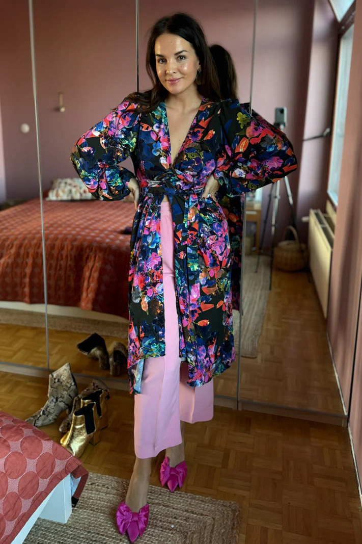 Wrap Midi Dress, Sweet Pea - Image 11