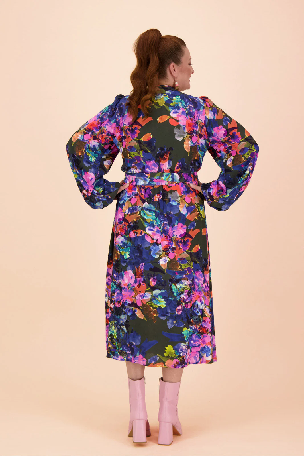 Wrap Midi Dress, Sweet Pea - Image 12