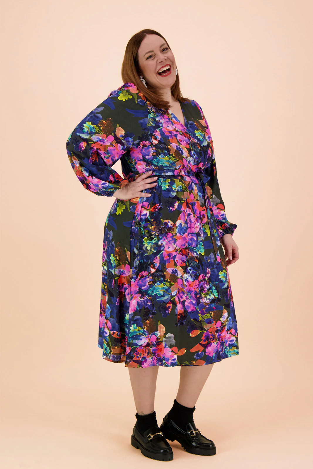 Wrap Midi Dress, Sweet Pea - Image 17