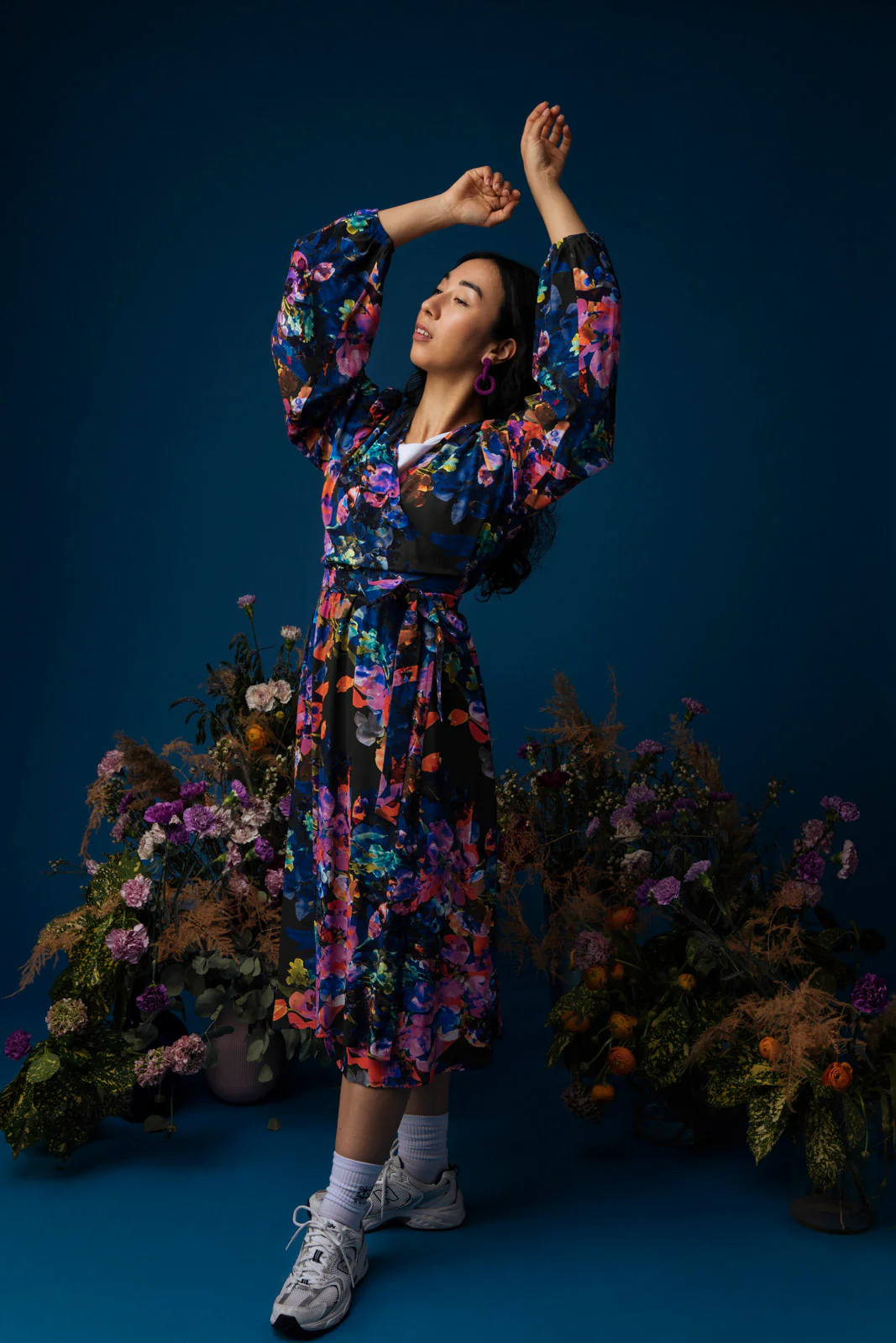 Wrap Midi Dress, Sweet Pea - Image 3