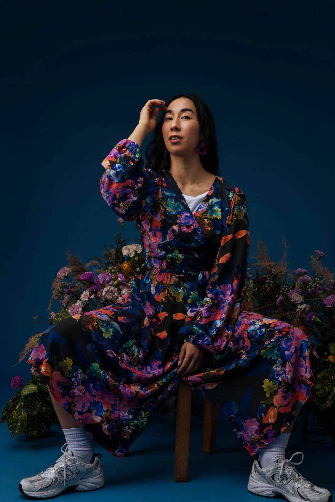 Wrap Midi Dress, Sweet Pea - Image 7