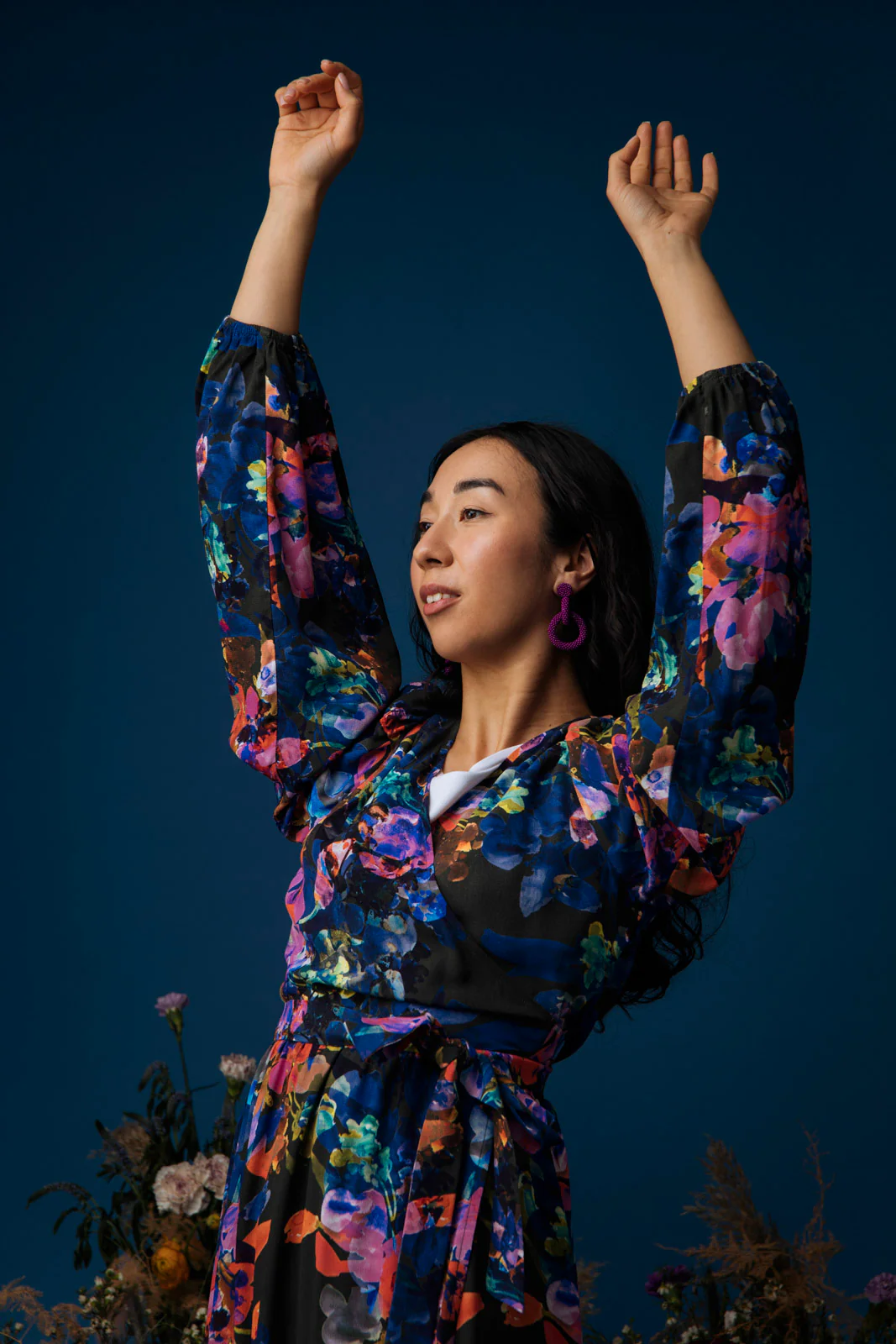 Wrap Midi Dress, Sweet Pea - Image 9