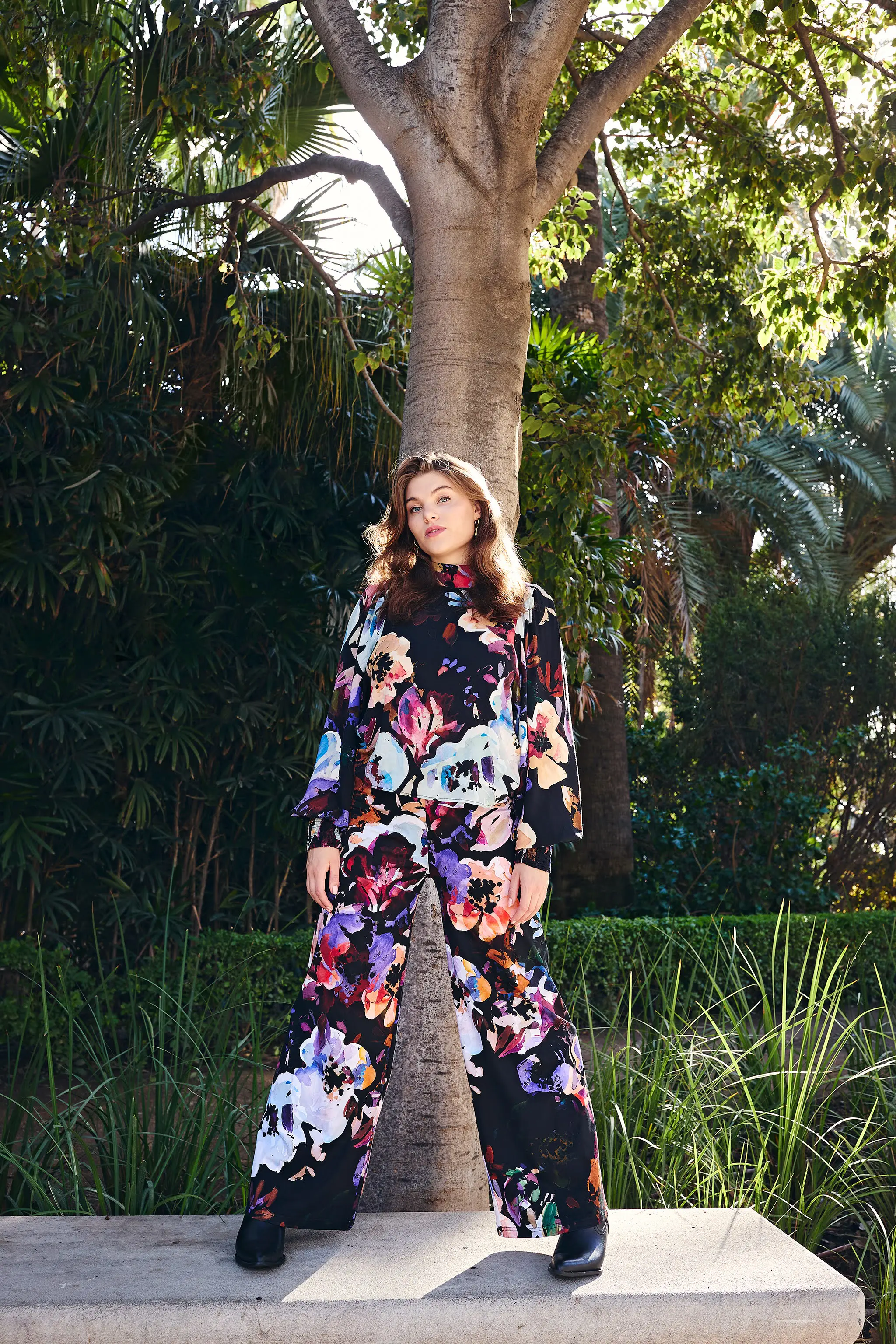 Puff Blouse, Black Anemone - Image 4