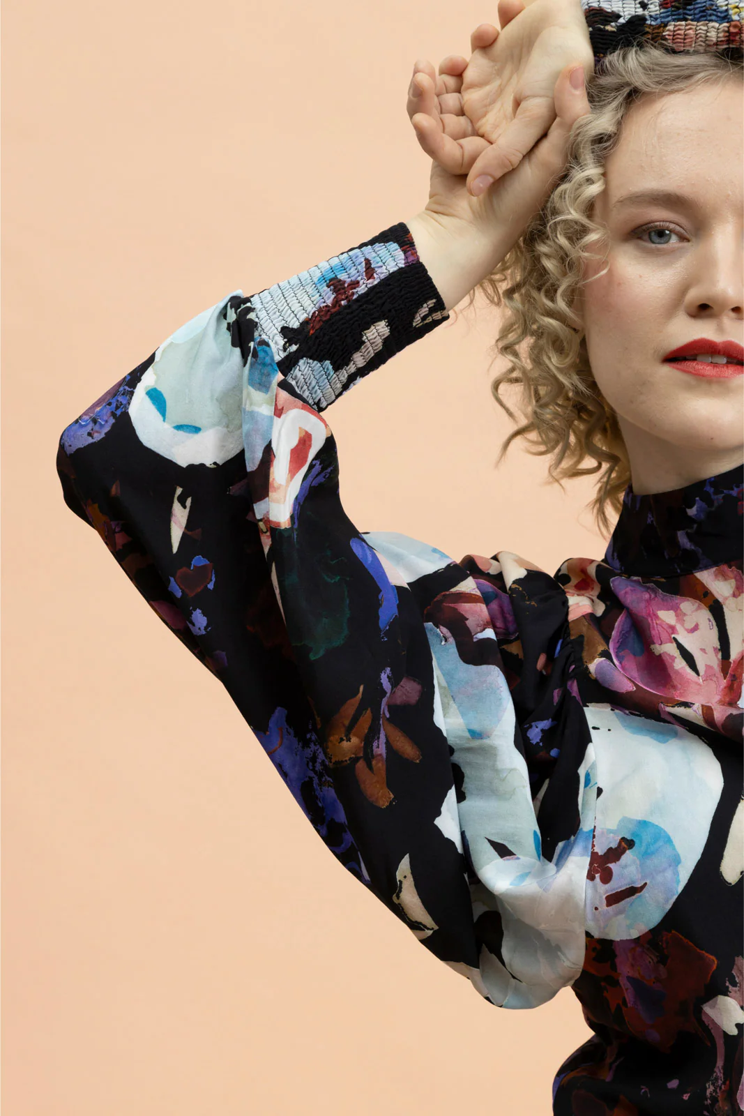 Puff Blouse, Black Anemone - Image 5