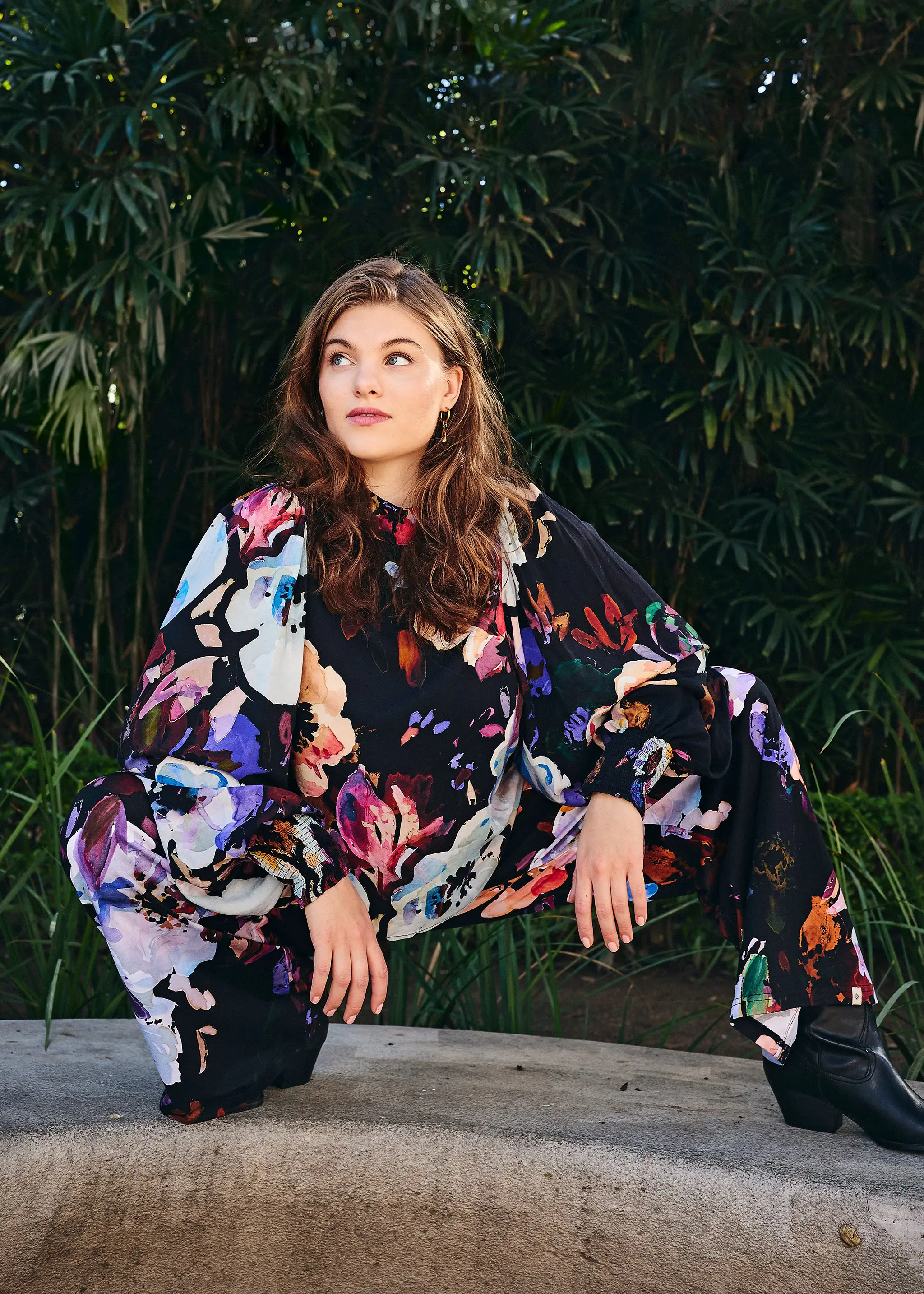 Puff Blouse, Black Anemone - Image 6