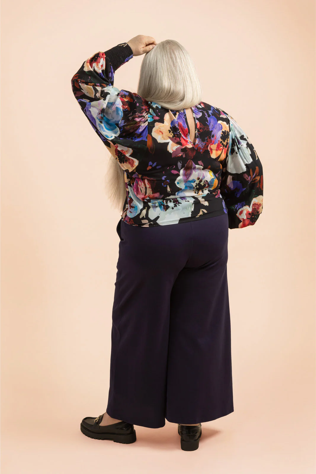 Puff Blouse, Black Anemone - Image 9