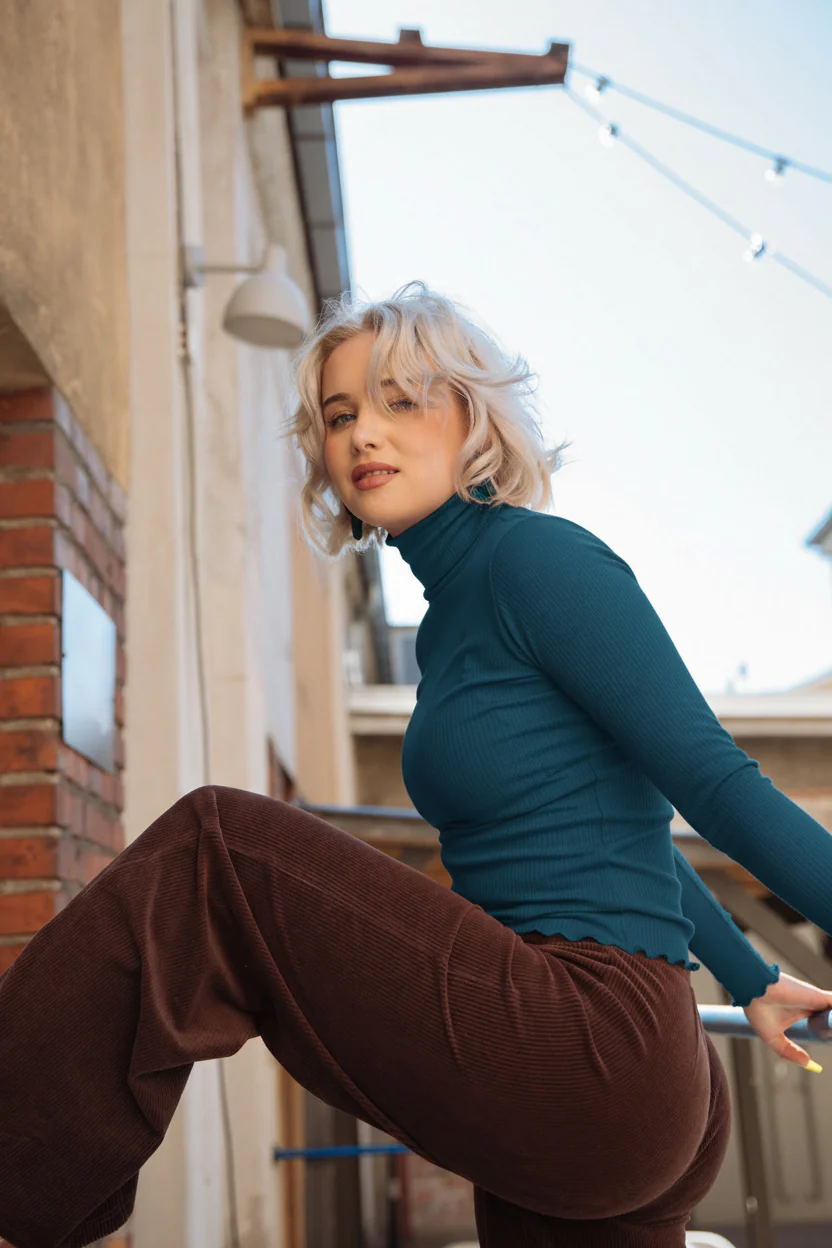 Rib Rollneck, Petrol - Image 4