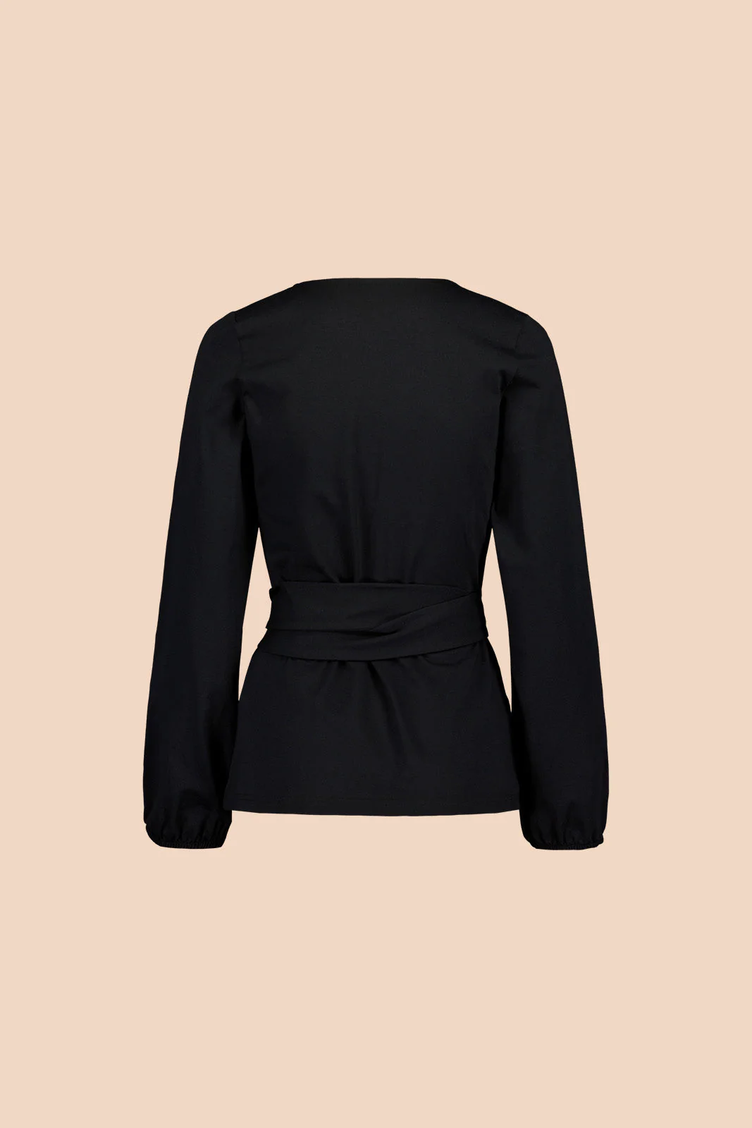 Soft Wrap Blouse, Black - Image 7
