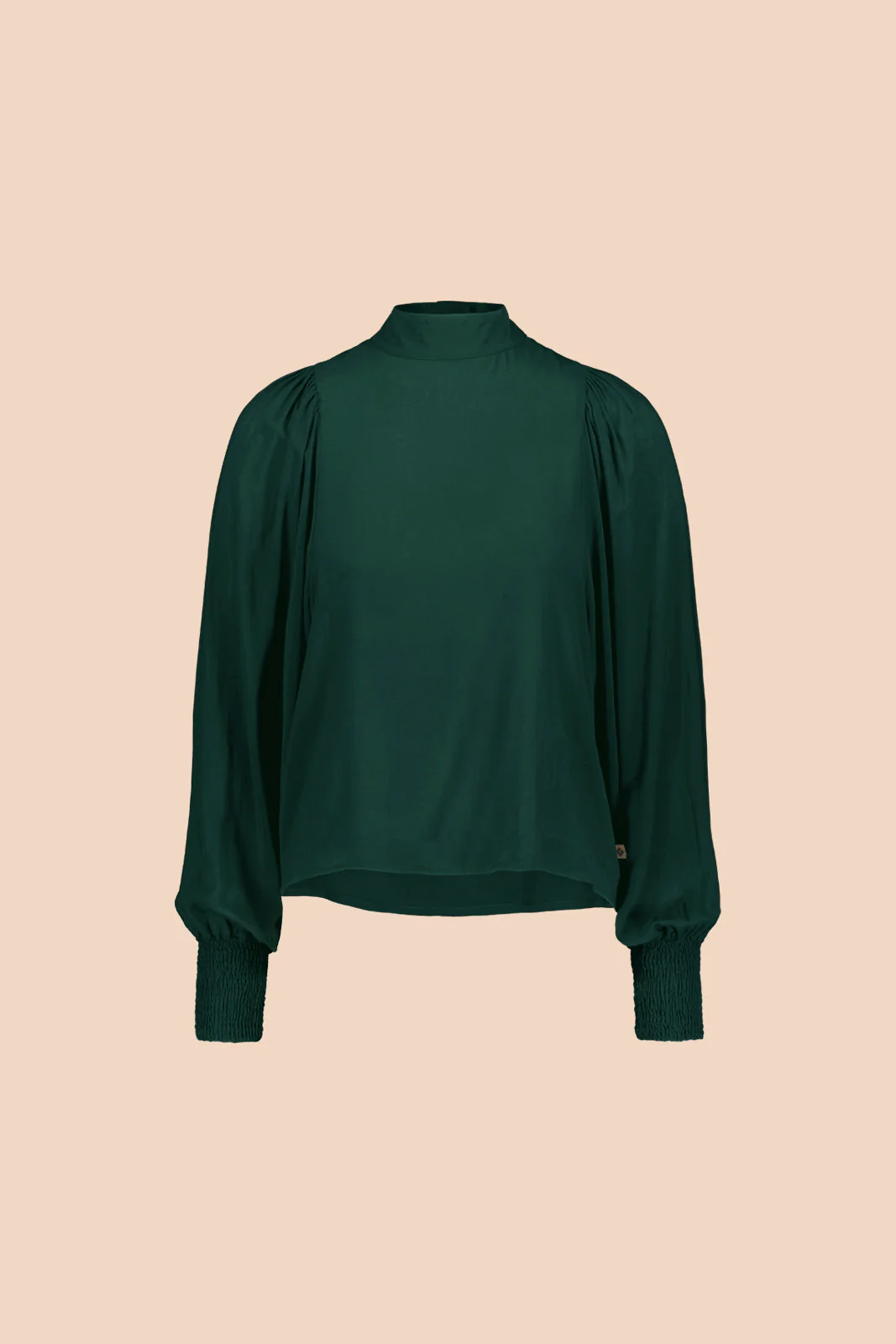 Puff Blouse, Dark Green - Image 4