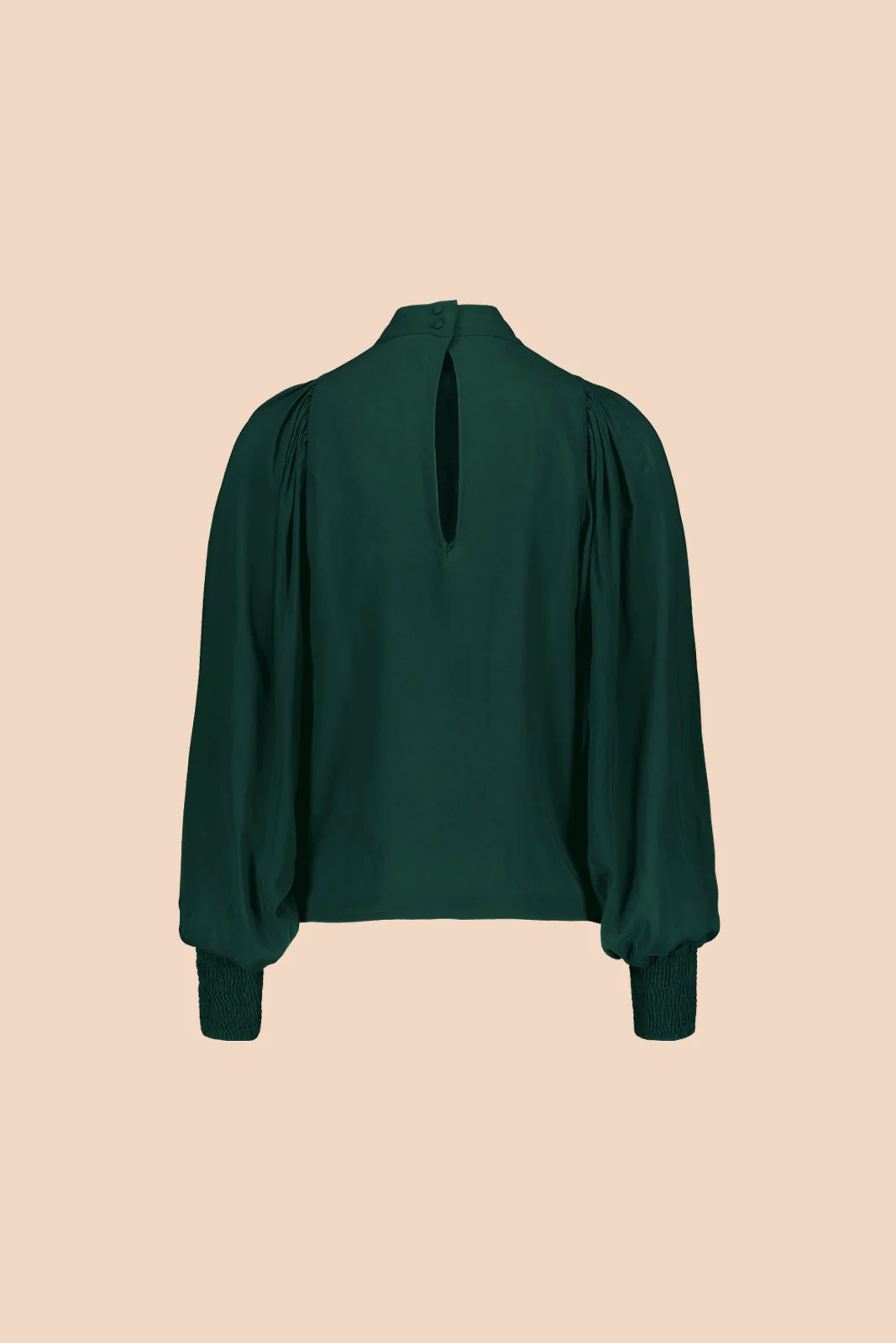 Puff Blouse, Dark Green - Image 8