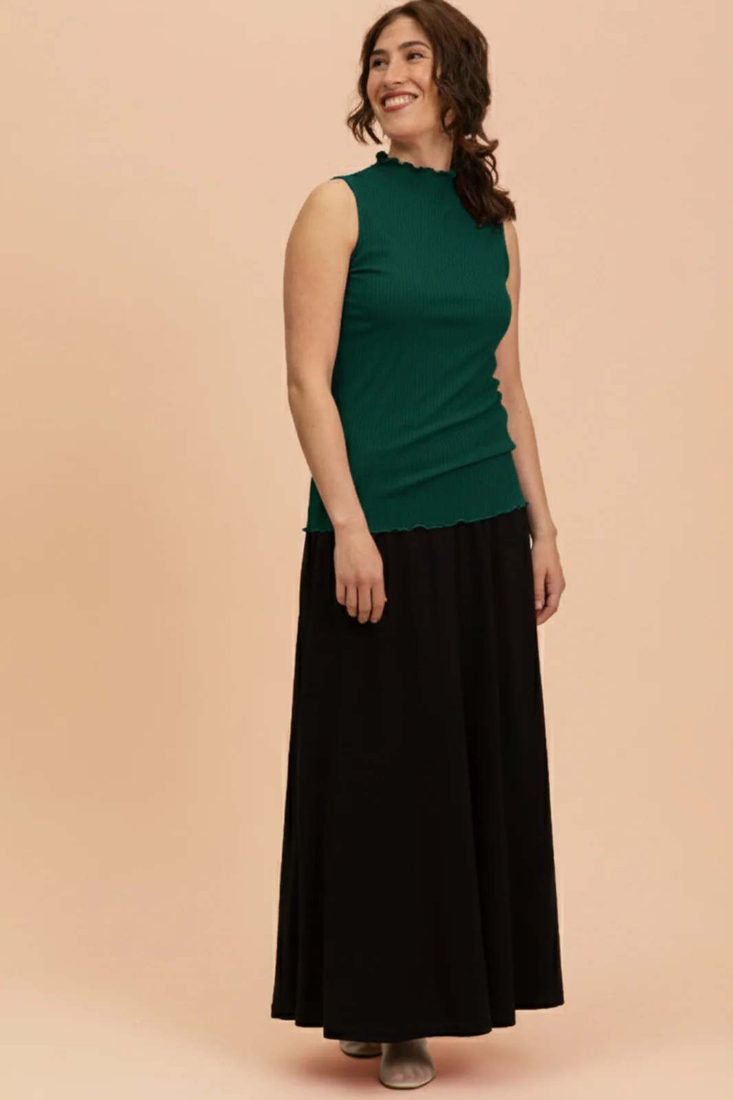 Rib Top, Dark Green - Image 3