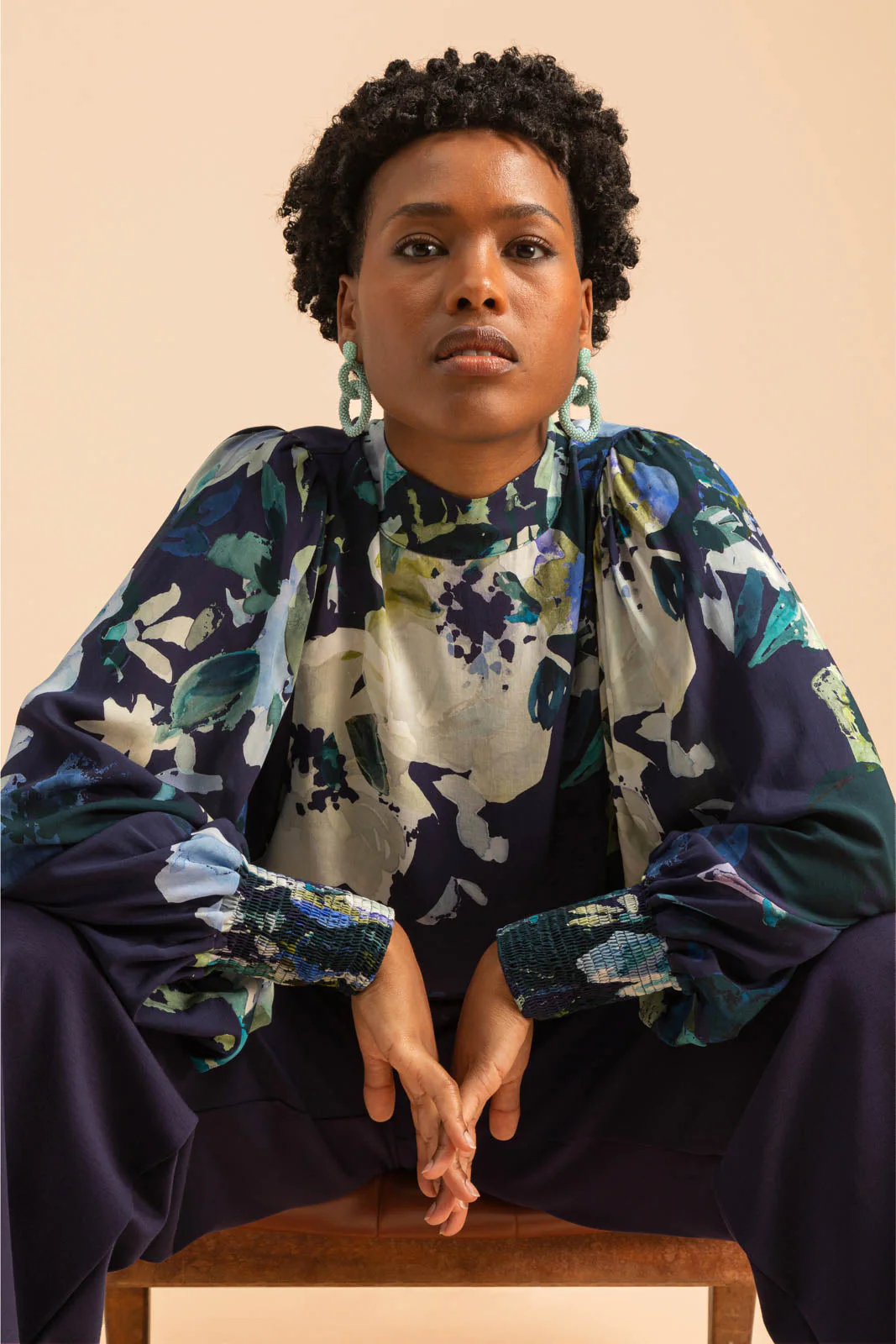 Puff Blouse, Blue Anemone - Image 6