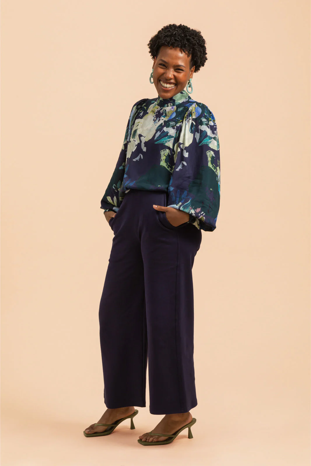 Puff Blouse, Blue Anemone - Image 7