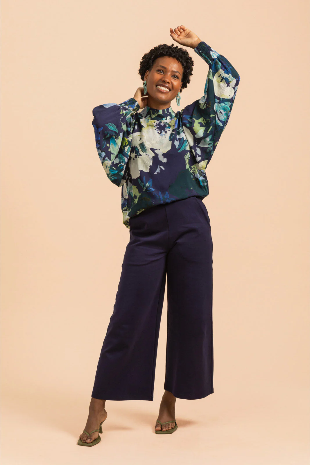 Puff Blouse, Blue Anemone - Image 9