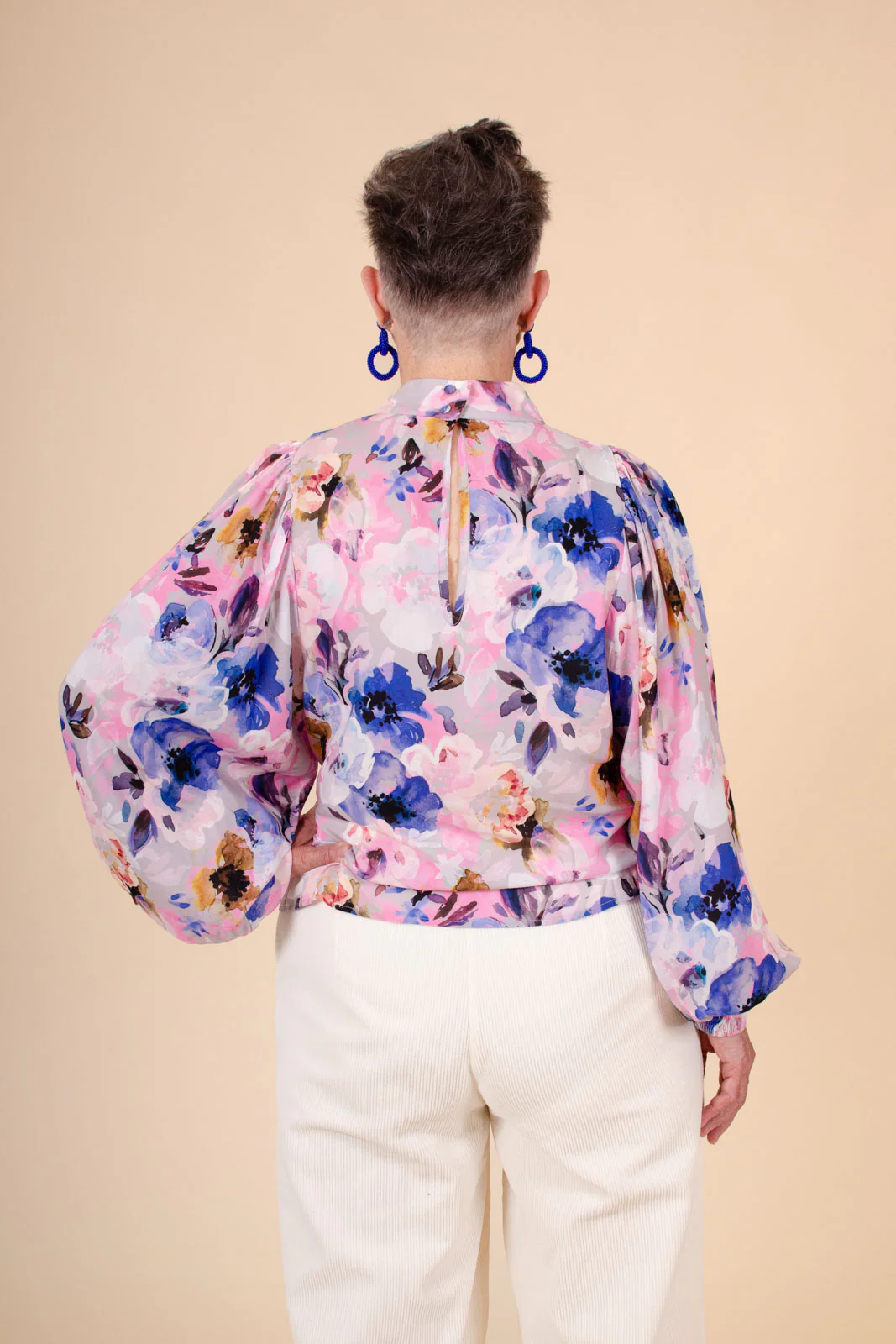 Puff Blouse, Lilac Anemone - Image 12