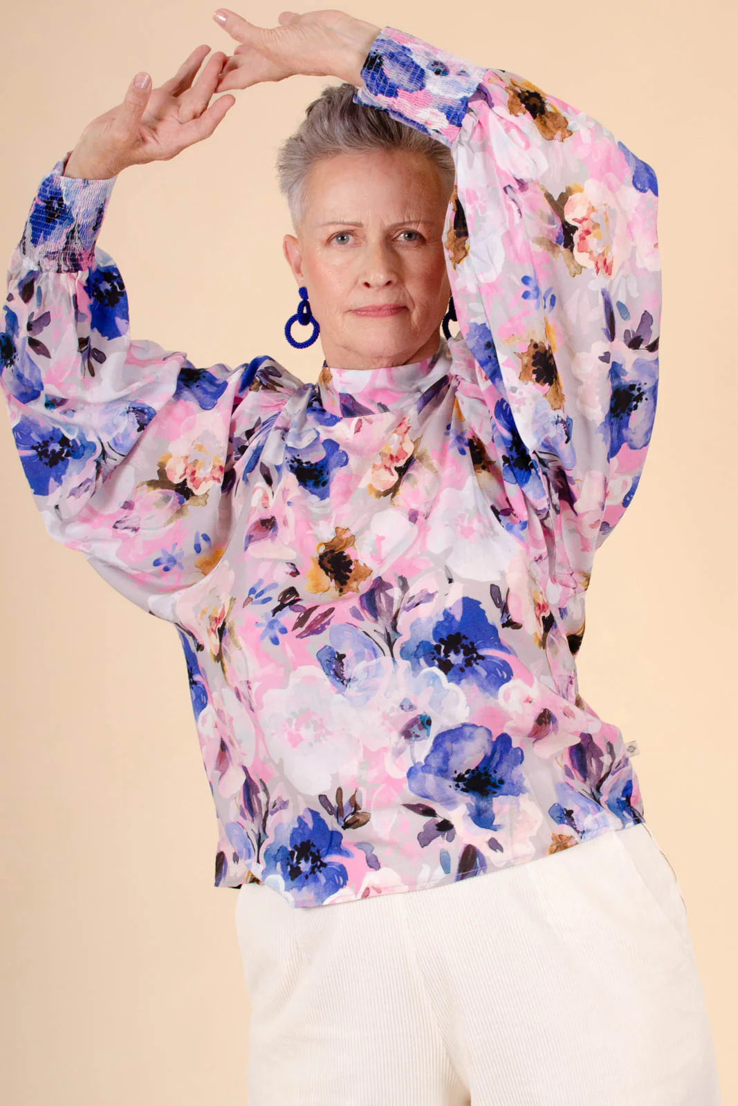 Puff Blouse, Lilac Anemone - Image 13