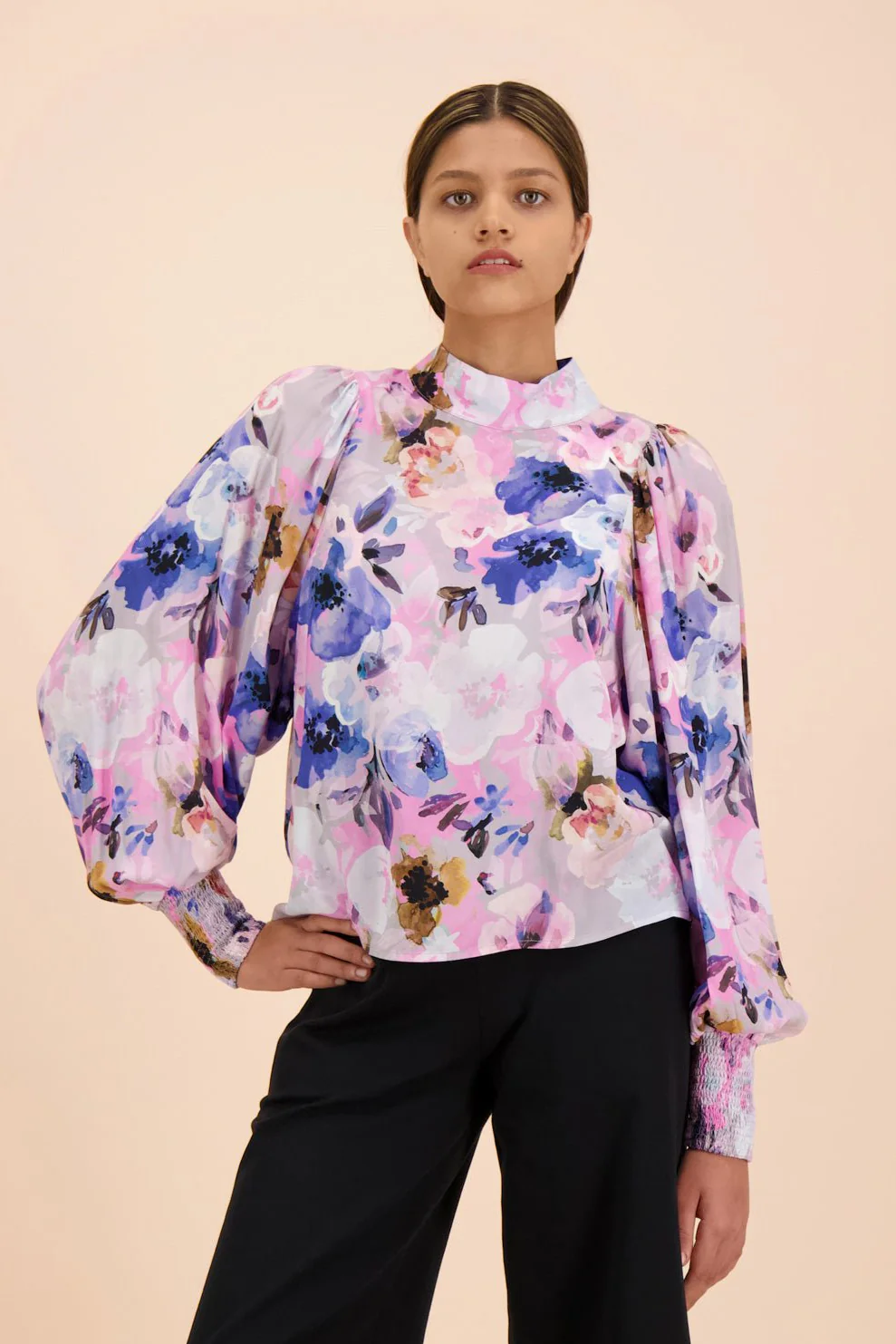Puff Blouse, Lilac Anemone - Image 6