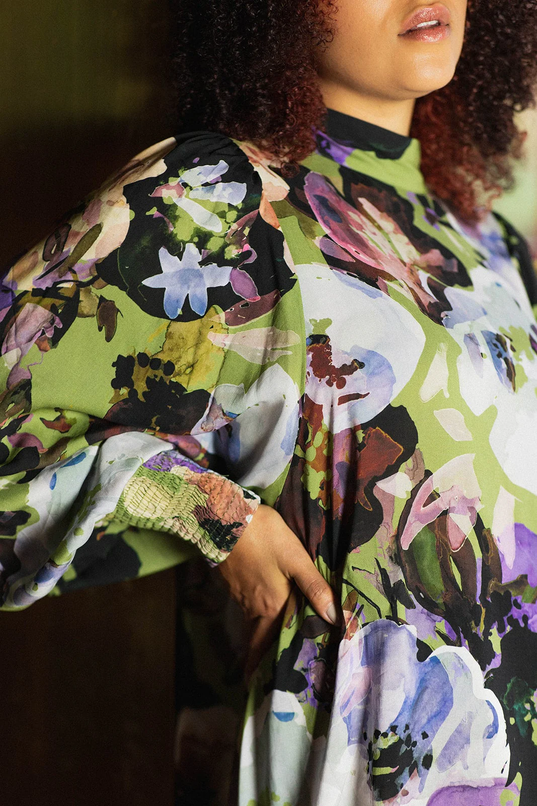 Puff Dress, Olive Anemone - Image 11