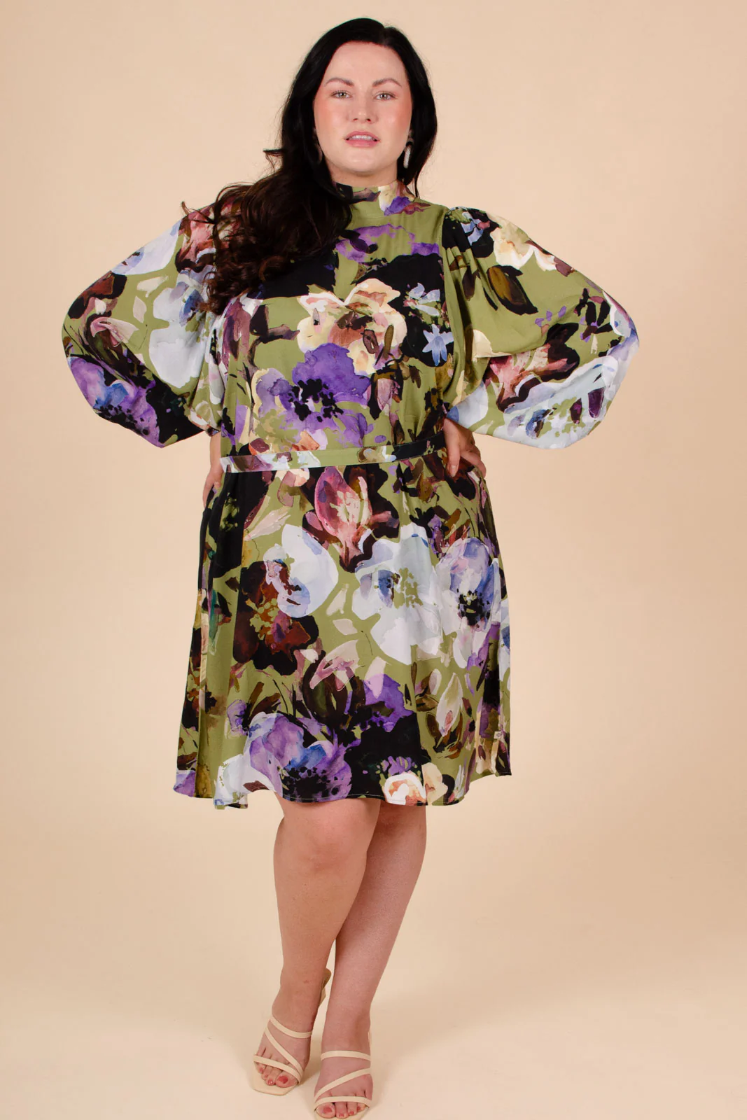 Puff Dress, Olive Anemone - Image 4