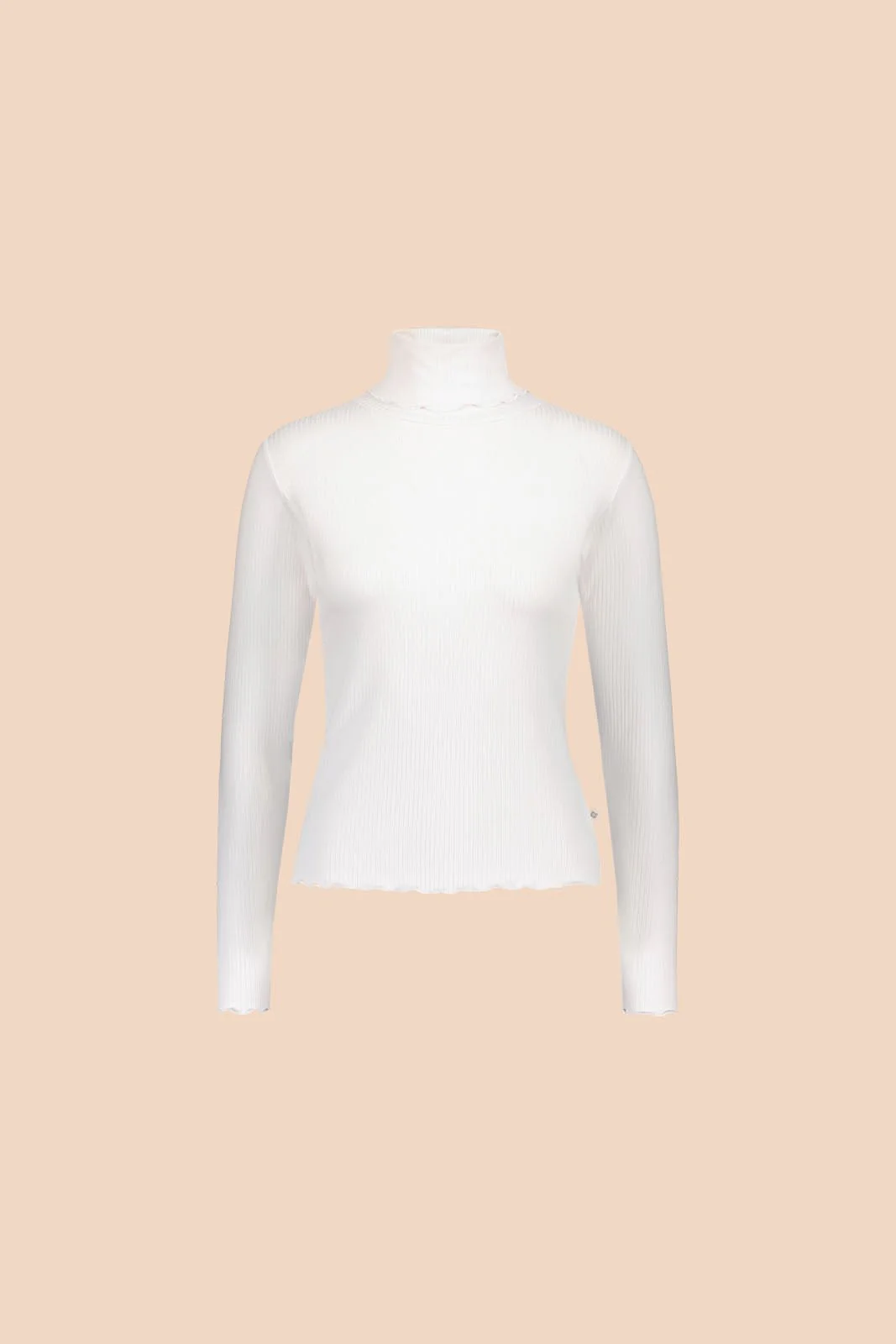 Rib Rollneck, White - Image 3