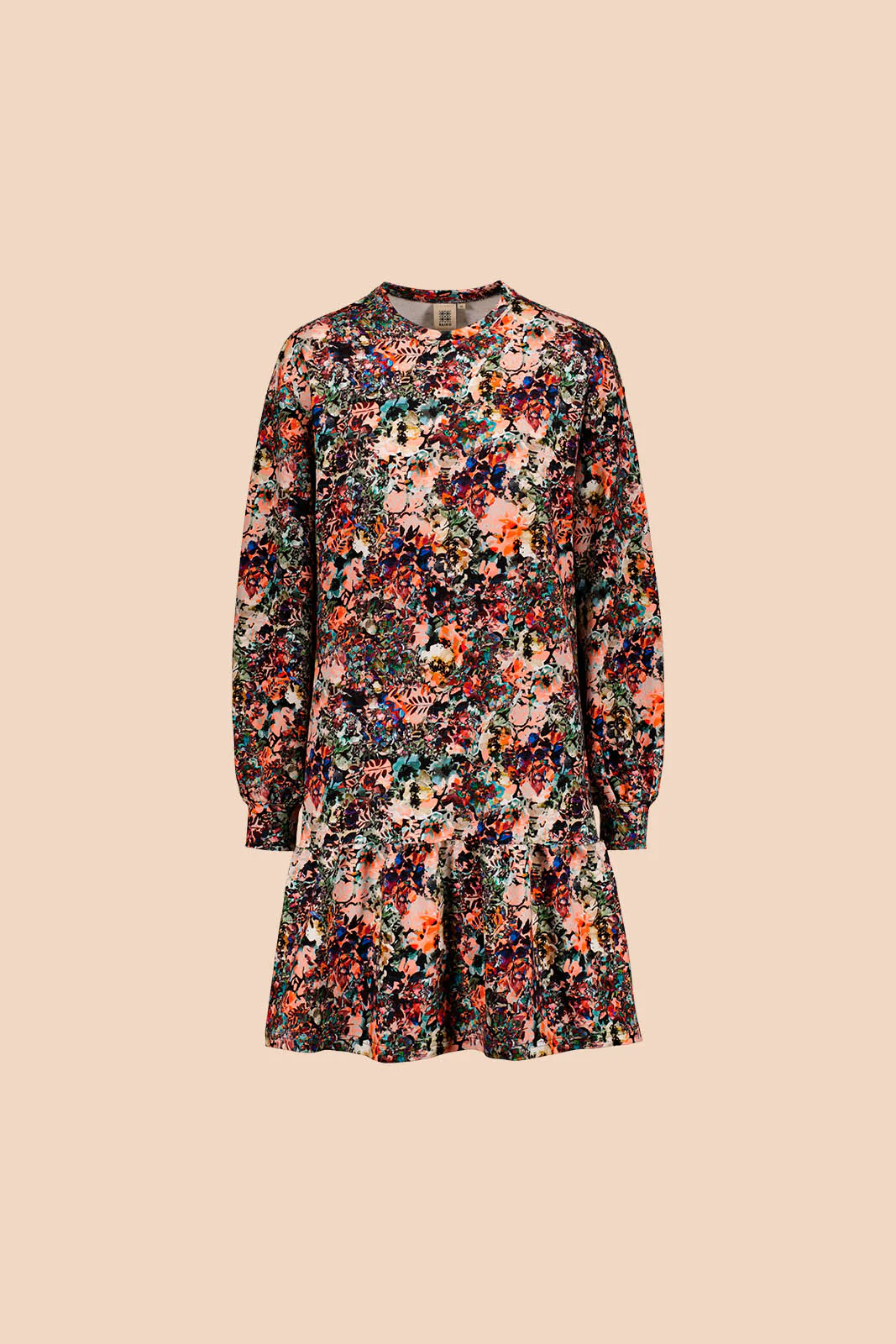 Ruffle Sweatshirt Dress, Blooming Forest - Image 4